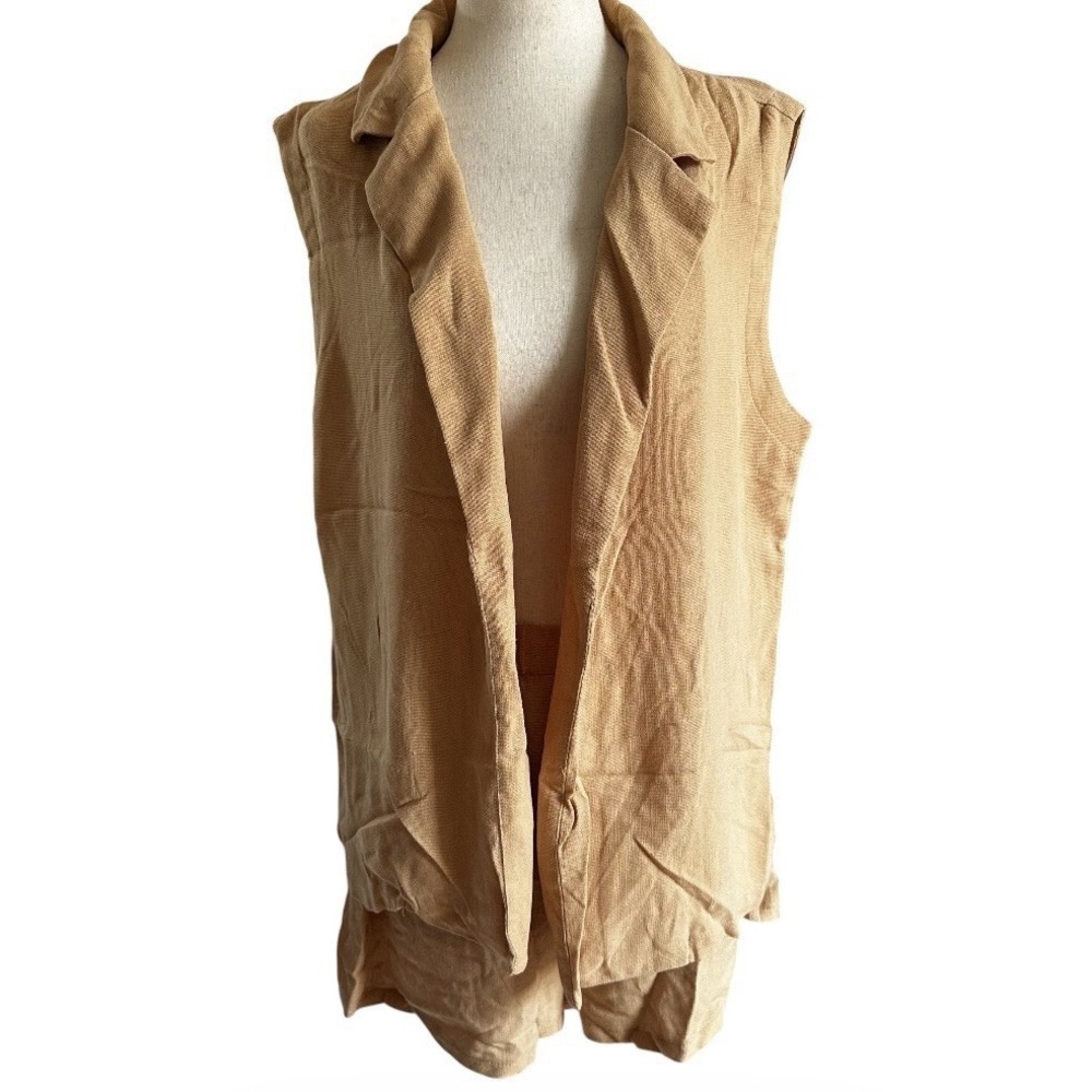 Talulah Matching Set Size Medium Shorts Top Tan Beige Relax Comfy | 27-21